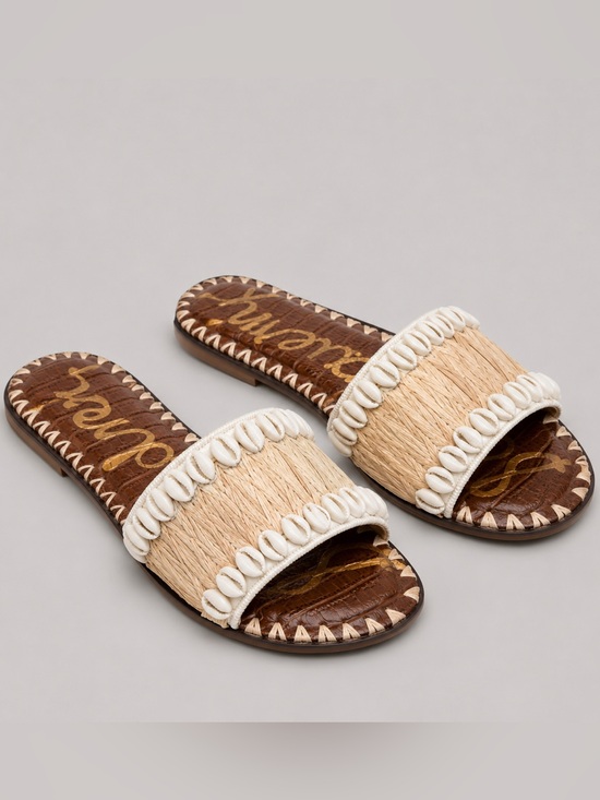 Sam Edelman Shoes - Sam Edelman Gale Shell-Embellished Slide Sandals
